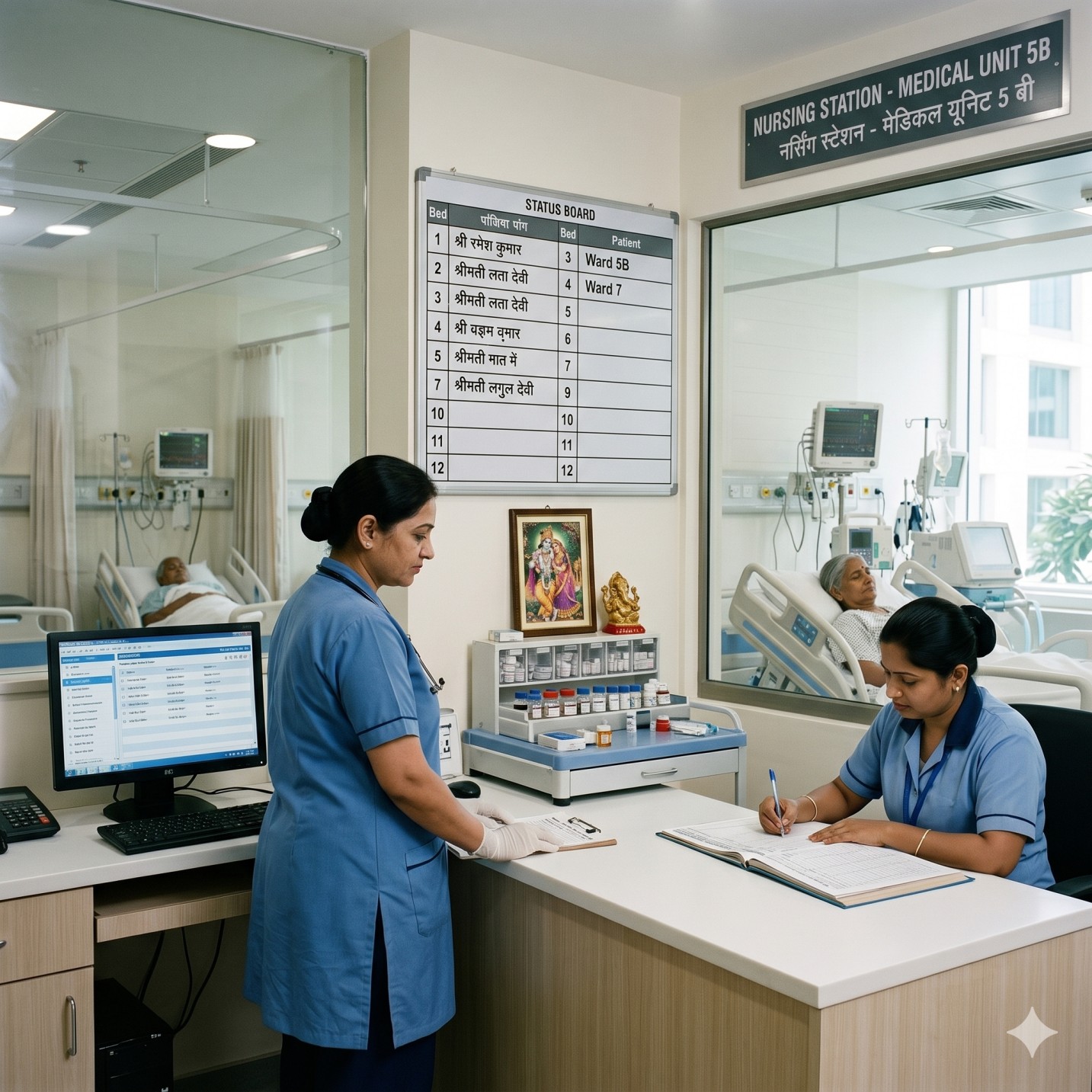 Nurses at patient station