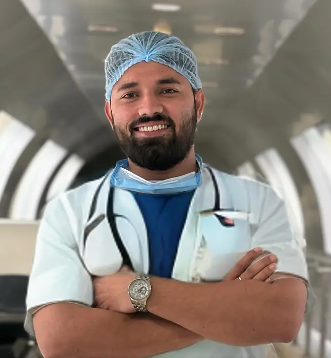 Dr. Akash Rajput at the CoreOnco centre, Lucknow
